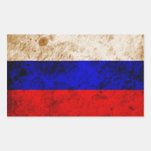 Bandeira áspera do russo adesivo retangular
