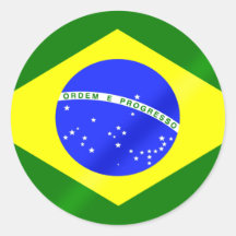 Bandeira brasileira de presentes e de camisetas de adesivo em formato redondo