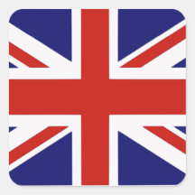 Bandeira britânica adesivo quadrado