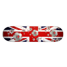 Bandeira britânica de Union Jack das bolas do fute Skates