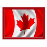 Bandeira canadense de ondulação cartoes postais
