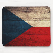 Bandeira checa de madeira velha mouse pads