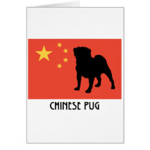 Bandeira chinesa com Pug Cartoes