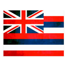 Bandeira colorida do Hawaiian do contraste Cartões Postais