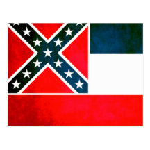 Bandeira colorida do Mississippian do contraste Cartoes Postais
