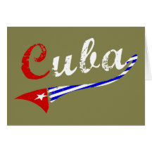 Bandeira cubana cartao