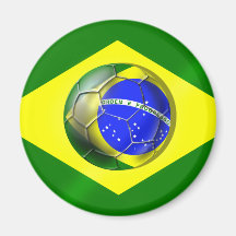 Bandeira da bola de futebol de Brasil Futebol Band Imã De Geladeira