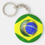 Bandeira da bola de futebol de Brasil Futebol Band Chaveiros