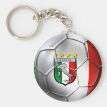 Bandeira da bola de futebol de Italia Forza Azzurr Chaveiro