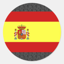 Bandeira da espanha adesivos redondos