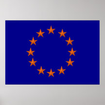 Bandeira da UE no poster do gráfico do cromo