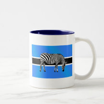 Bandeira da zebra de Botswana da caneca de Botswan