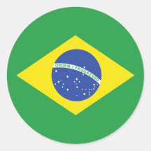Bandeira de alta qualidade de Brasil Adesivo Em Formato Redondo