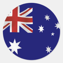 Bandeira de Austrália Adesivos Redondos