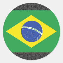 Bandeira de Brasil Adesivos Em Formato Redondos