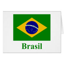 Bandeira de Brasil com nome no português Cartoes
