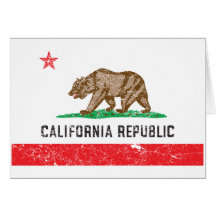 Bandeira de Califórnia do vintage Cartoes