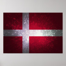 Bandeira de Dinamarca Poster