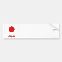 Bandeira de Japão com nome Adesivos
