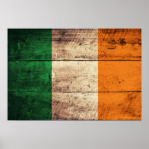Bandeira de madeira de Ireland Pôsteres