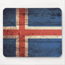 Bandeira de madeira de Islândia Mouse Pads