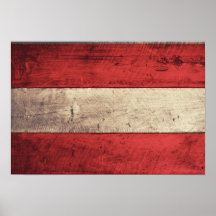 Bandeira de madeira velha de Áustria Pôsteres