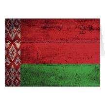 Bandeira de madeira velha de Belarus Cartões