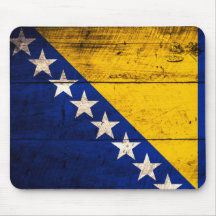 Bandeira de madeira velha de Bósnia Mouse Pad
