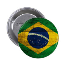 Bandeira de madeira velha de Brasil Botons