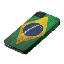 Bandeira de madeira velha de Brasil Capas iPhone 4 Case-Mate