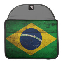 Bandeira de madeira velha de Brasil Bolsa MacBook Pro