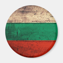Bandeira de madeira velha de Bulgária Imã