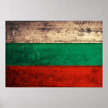 Bandeira de madeira velha de Bulgária Posters