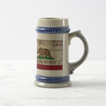 Bandeira de madeira velha de Califórnia Caneca