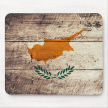 Bandeira de madeira velha de Chipre Mousepad
