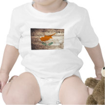 Bandeira de madeira velha de Chipre Macacãozinhos Para Bebê