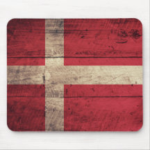 Bandeira de madeira velha de Dinamarca Mouse Pads