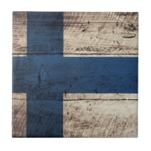 Bandeira de madeira velha de Finlandia Azulejos