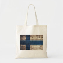 Bandeira de madeira velha de Finlandia Bolsa