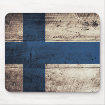 Bandeira de madeira velha de Finlandia Mousepads