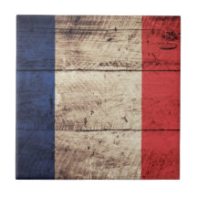 Bandeira de madeira velha de France; Azulejos De Cerâmica