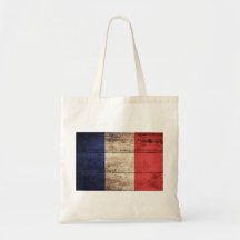 Bandeira de madeira velha de France Bolsas De Lona