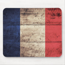 Bandeira de madeira velha de France Mouse Pads