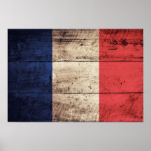 Bandeira de madeira velha de France Posteres