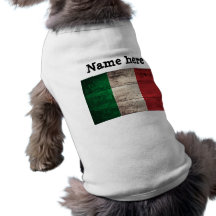 Bandeira de madeira velha de Italia Camiseta Para Cães