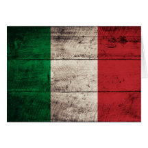 Bandeira de madeira velha de Italia Cartoes
