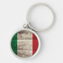 Bandeira de madeira velha de Italia Chaveiro