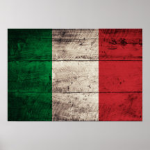 Bandeira de madeira velha de Italia Posteres