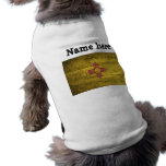 Bandeira de madeira velha de New mexico; Camisetas Para Cães