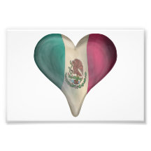Bandeira de México em um coração Fotografias